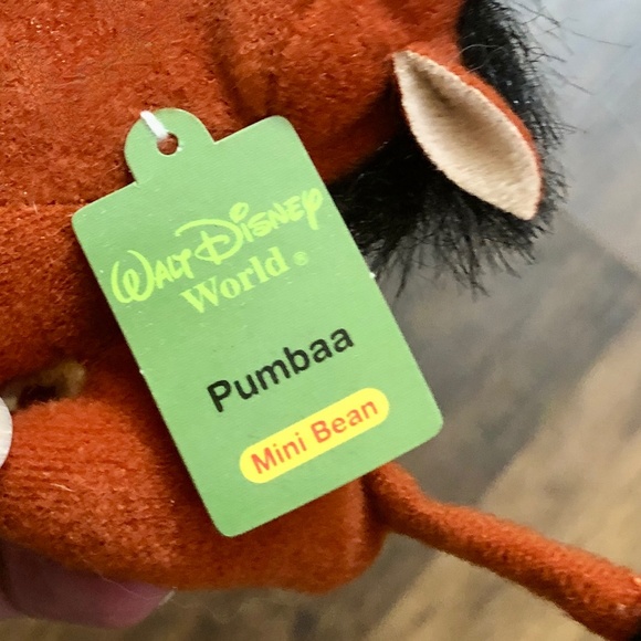 3 1/2" Pumbaa Disney Kelloggs Mini Beans Cereal Box Toy New with Tag - Picture 5 of 8